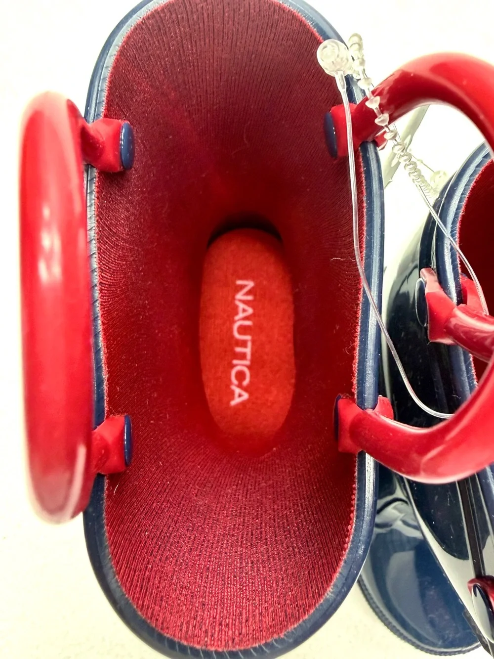 Nautica Everett Rain Boots Kids 5T Navy Red Anchor NWT